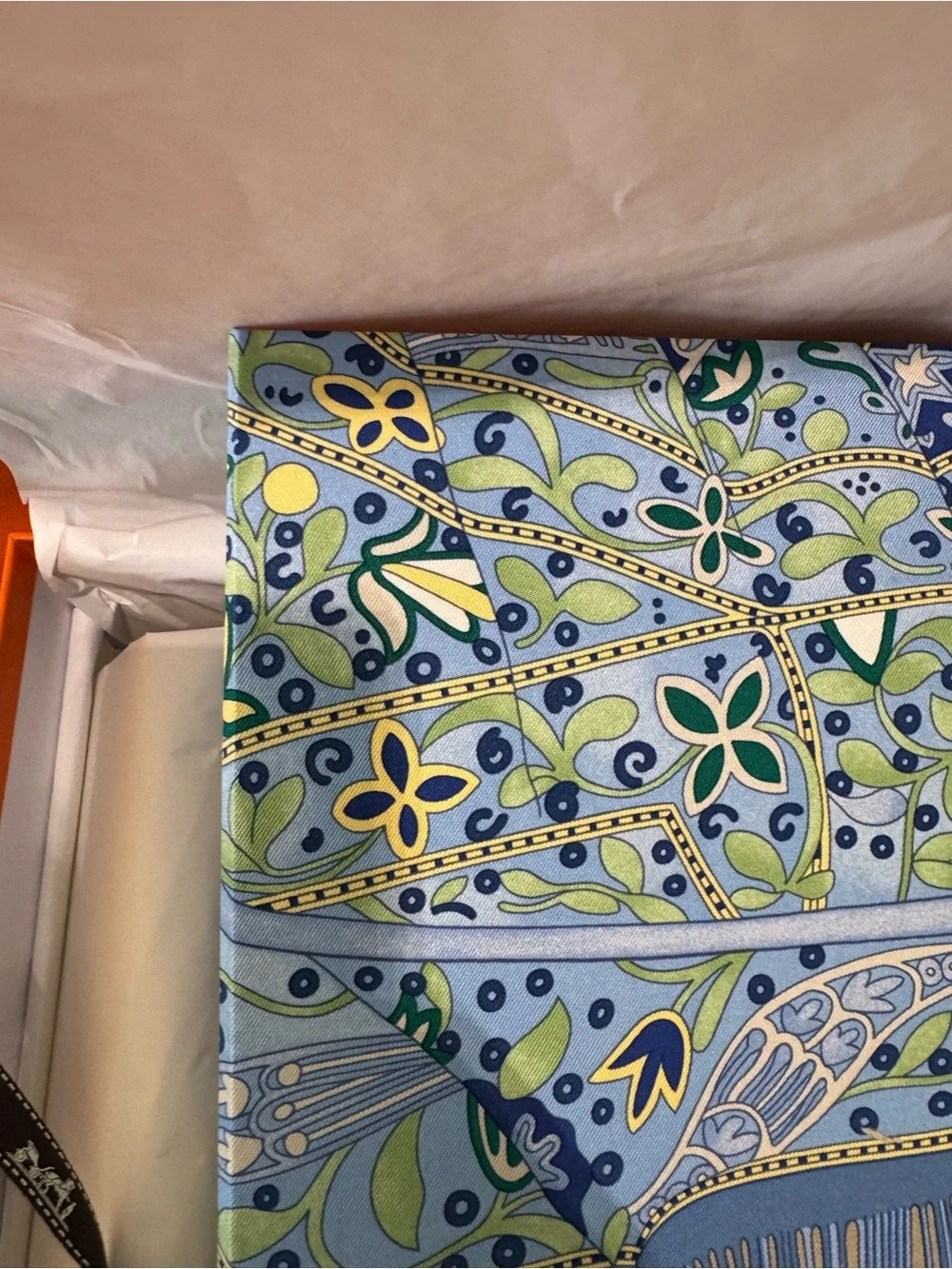 ‘26 Hermes Petit h - Large Decorative Silk/Twill Upholstered Box - BNIB
